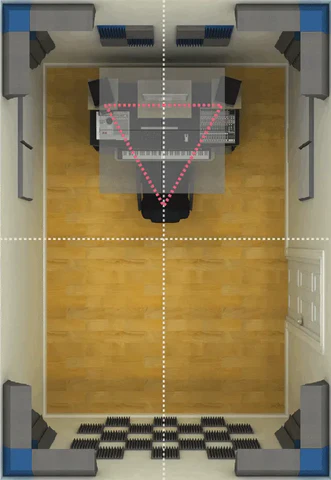 home gym soundproofing layout showing noise reduction zones and acoustic treatment placement
