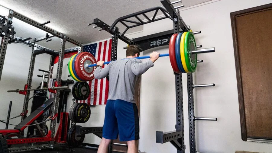 power rack garage gym workout