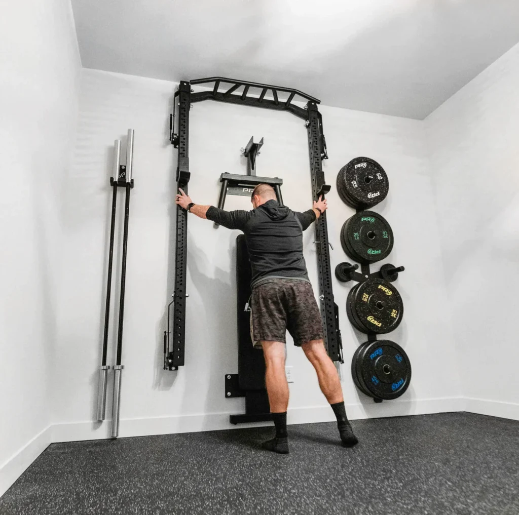 foldable power rack workout garage gym