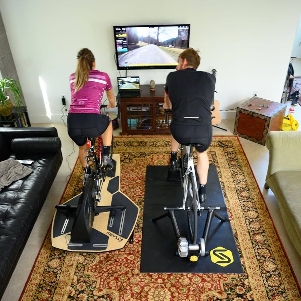 exercise bike in modern home gym setup